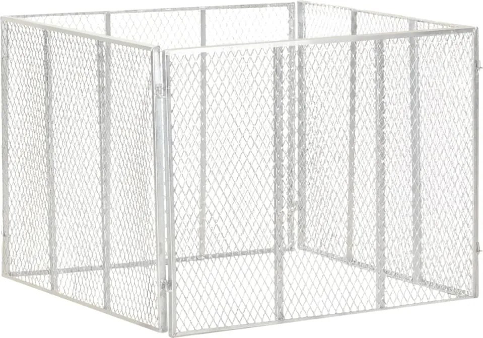 vidaXL Compostor de grădină, 100x100x77 cm, fier galvanizat