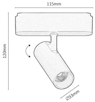 Spot LED pentru sistem de șină monofazic Rabalux 70103 LiTrack LED/6W/24V 3000K