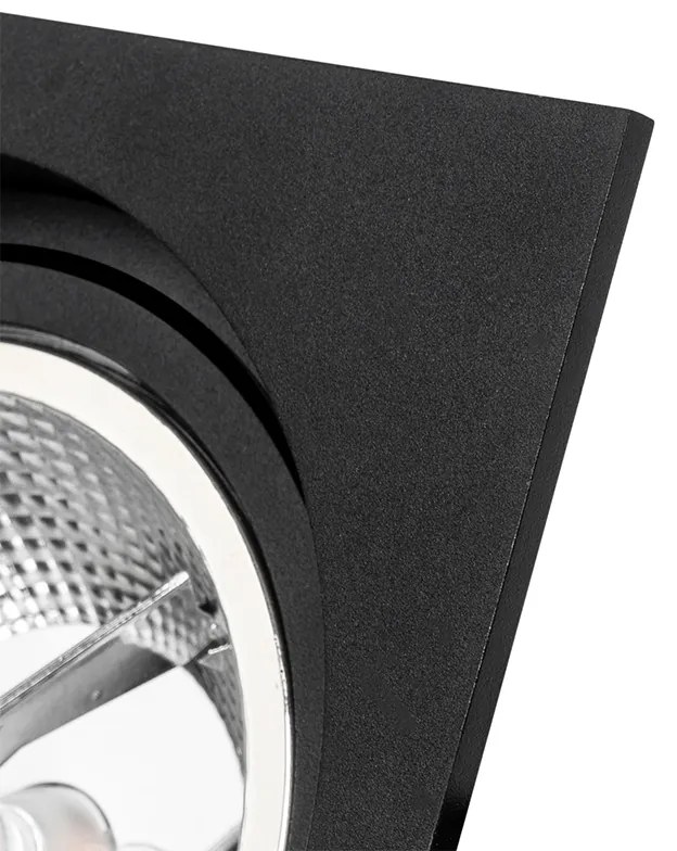 Set de 6 spoturi incastrate pătrate reglabile negre - Chuck 111