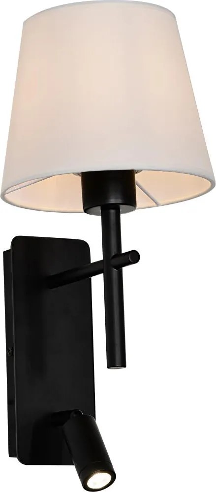 Zuma Line W4106-2BK+WH-LED Aplica de perete LUNA 1xE27/40W/230V + LED/2,5W negru/alb