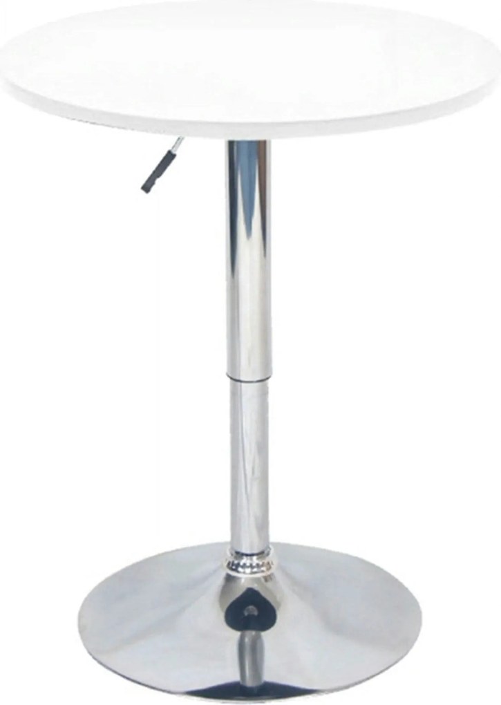 Masa bar BRANY, alb/crom, 60x69/93 cm
