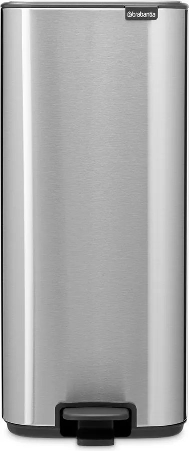 Coș de gunoi argintiu mat cu pedală din oțel 30 l Bo – Brabantia