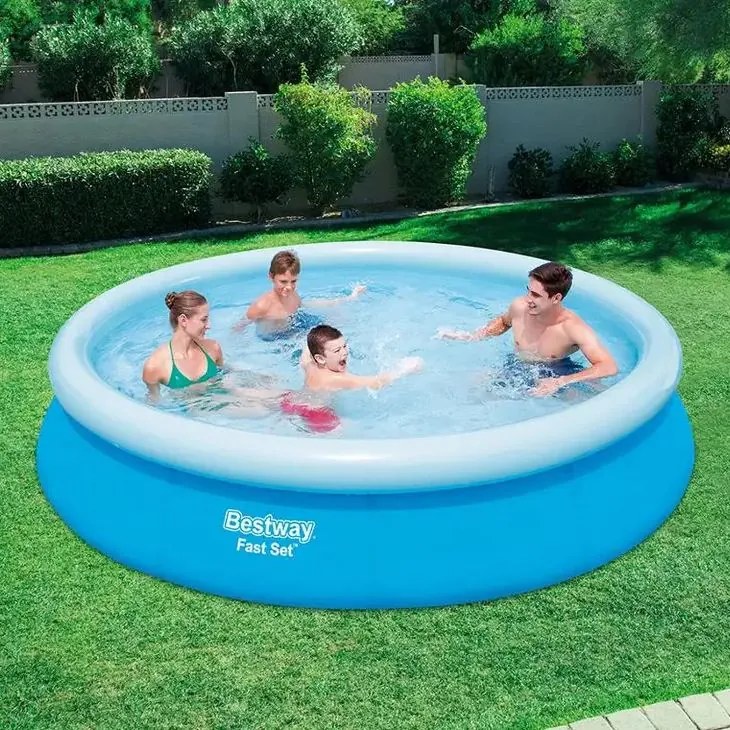 Piscină Gonflabilă (244 x 61 cm), Capacitate 2000 litri, 3 Straturi Anti-Spargere, Kit reparații inclus