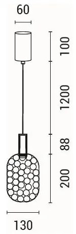 Lustră LED pe cablu LED/6,3W/230V 3000K crom lucios d. 13 cm