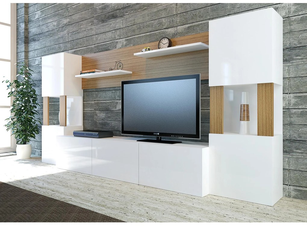 Mobilier living Loreena (Alb + teak) . 1102294