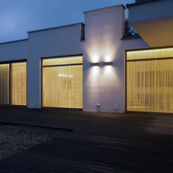 Aplică LED de perete pentru exterior, 24W, 230V, 3000K, IP65, antracit