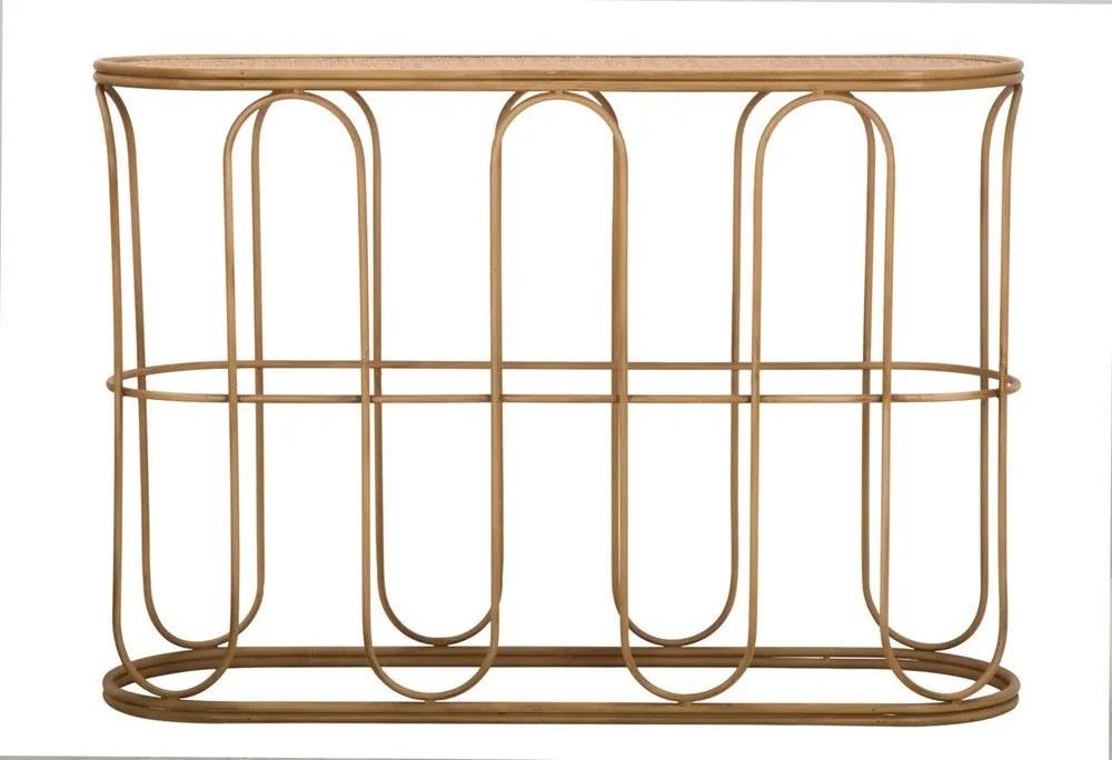 Masă consolă în culoare naturală din ratan 32x110 cm Samui – Mauro Ferretti