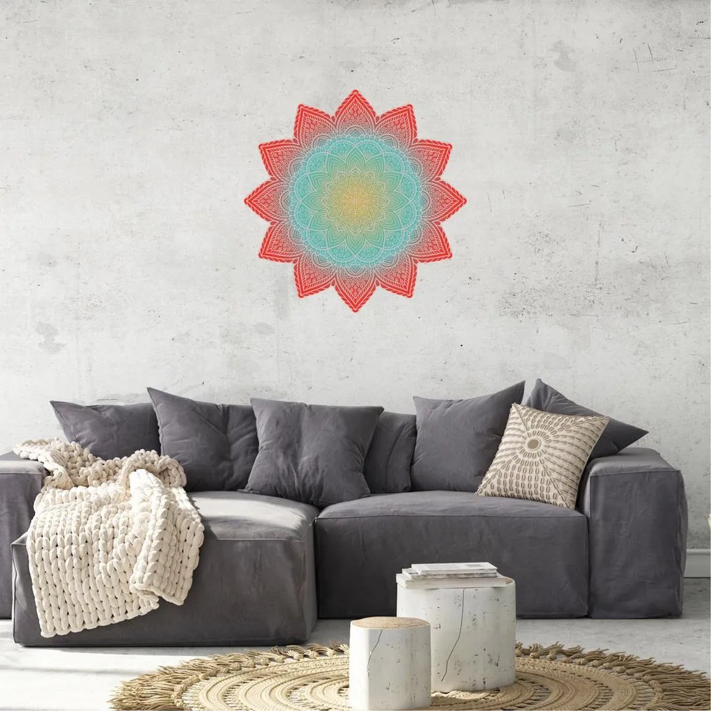 Autocolante de perete- Mandala - roșu - albastru