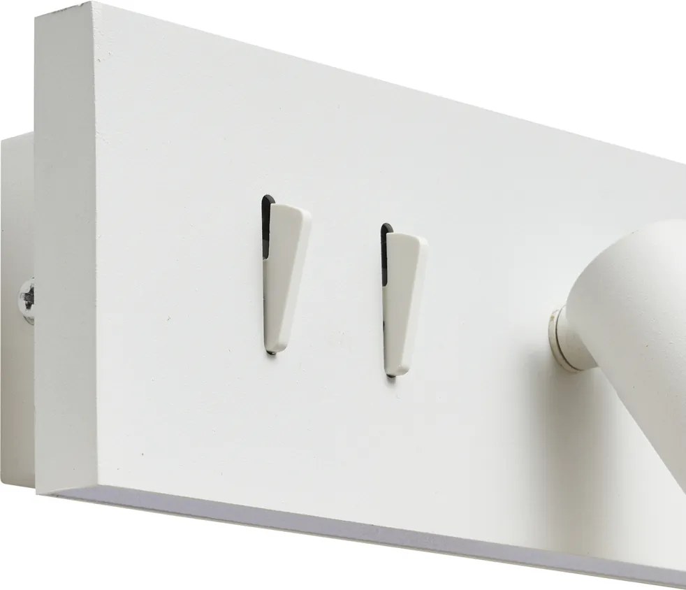 Set de 2 Aplice Moderne Albe Reglabile cu USB-C incl. LED - Modric