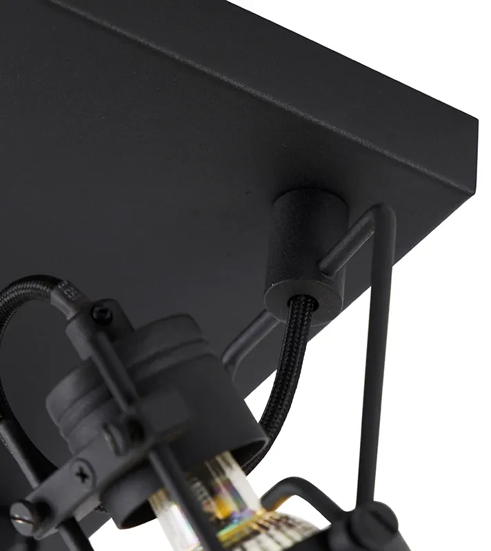 Spotlight industrial negru cu 4 lumini - Suplux
