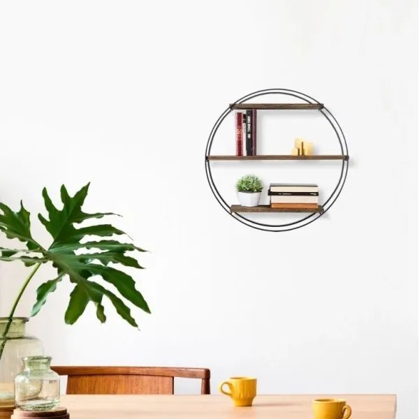 Etajeră de perete TULIPA 60x15 cm molid/negru