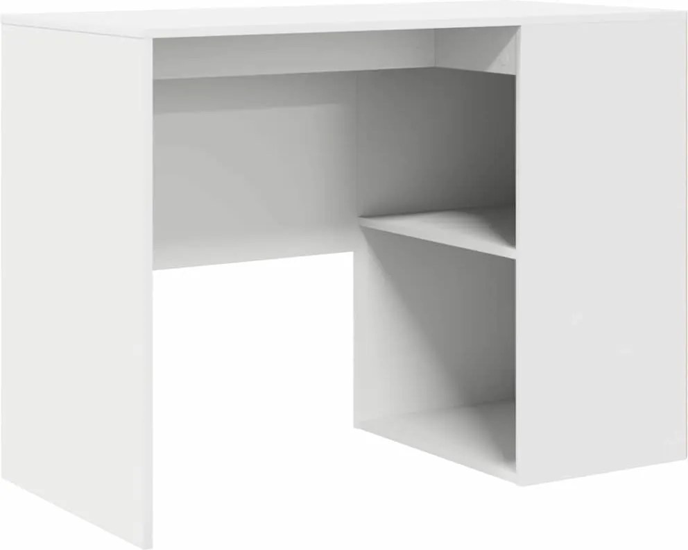 vidaXL Birou cu raft cu depozitare Alb 102 x 50 x 75 cm Lemn compozit