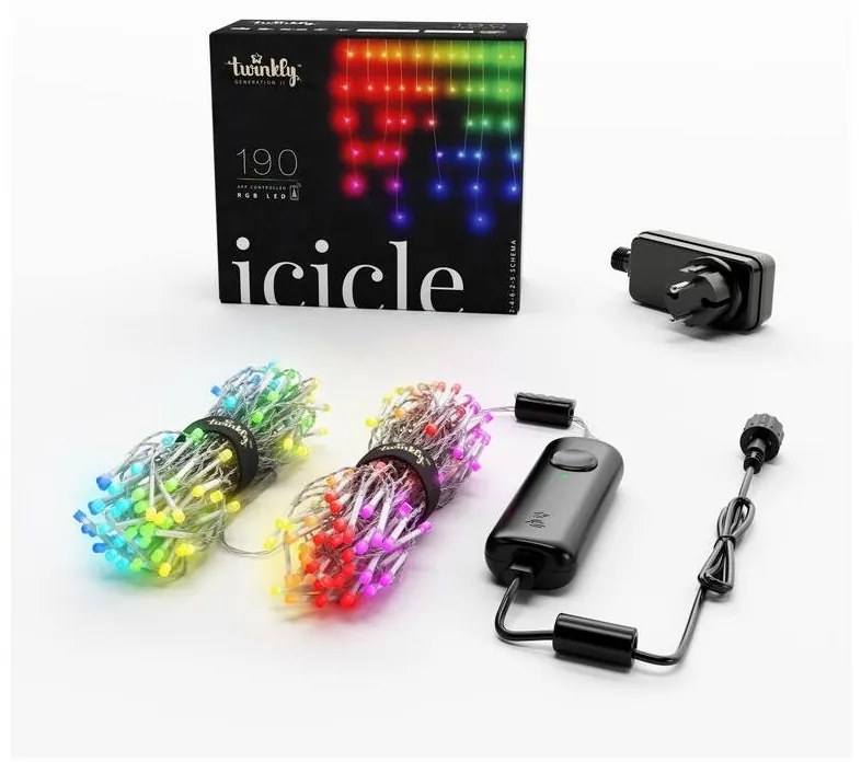 Perdea LED RGB de Crăciun de exterior 190xLED 5 m IP44 Wi-Fi Twinkly TWI190STP-TEU