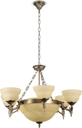 BRILAGI - Candelabru suspendat cu lanț DAHLIA 9xE27/40W/230V Ø 74 cm alamă