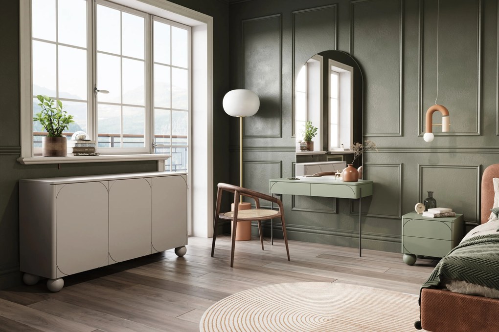 Comodă Sonatia II 150 cm trei uși - casmir / picioare rotunde