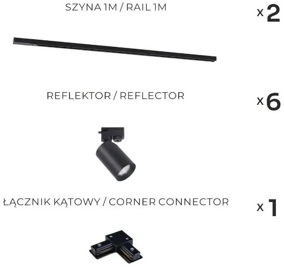 Spot pe șină Zuma Line TORE 3566, 6x GU10/35W/230V, negru