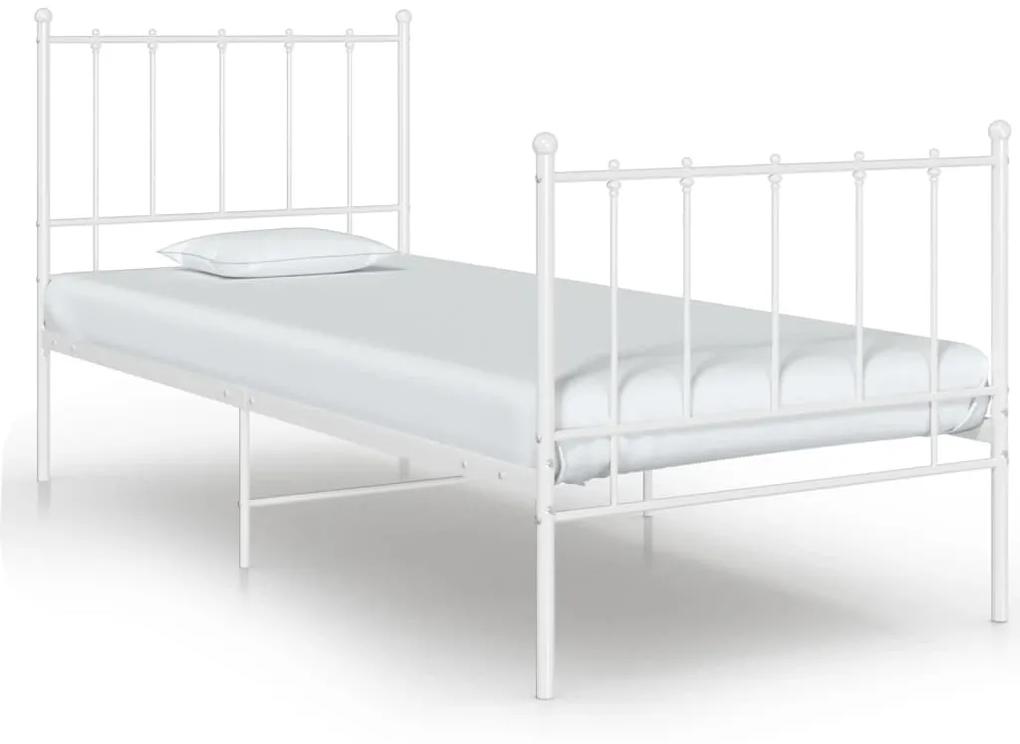 324947 vidaXL Cadru de pat, alb, 90x200 cm, metal