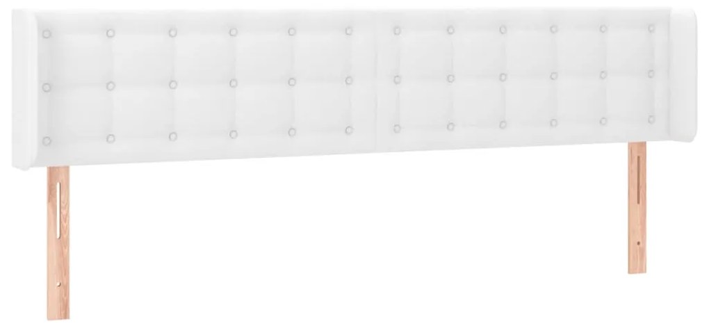 3118871 vidaXL Tăblie de pat cu aripioare alb 183x16x78/88 cm piele ecologică