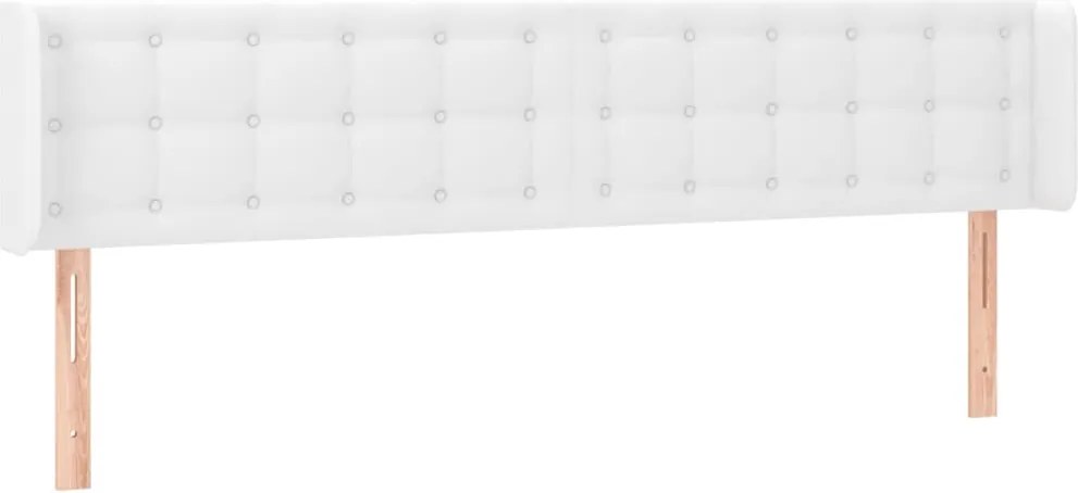 vidaXL Tăblie de pat cu aripioare alb 183x16x78/88 cm piele ecologică