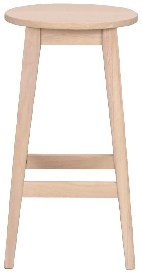 Scaun de bar în culoare naturală din lemn de stejar (înălțime șezut 65 cm) Austin – Rowico