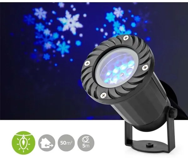 Proiector LED de fulgi de zăpadă de Crăciun pentru exterior Nedis CLPR1 5W/230V IP44