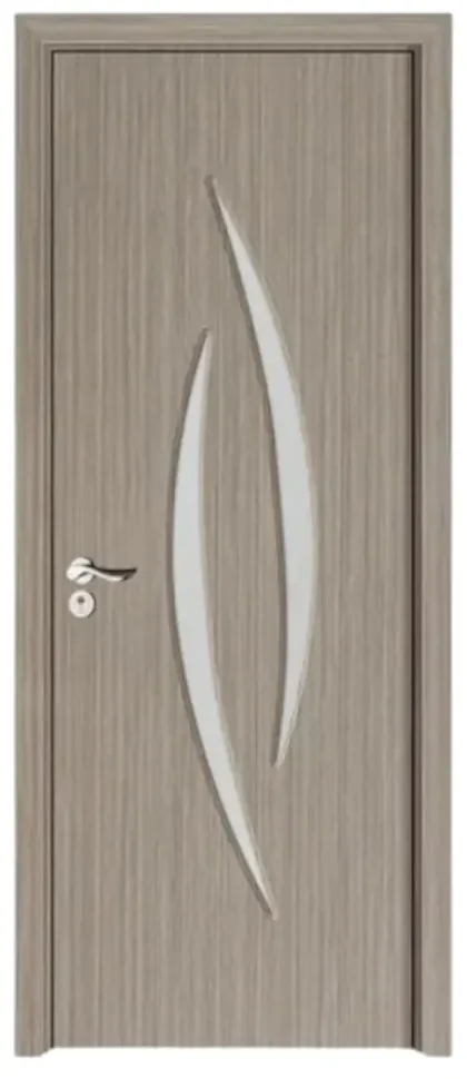 Usa Interior din MDF Novo Doors ND100, Cadru din Lemn Masiv, Geam Sablat, KIT COMPLET, Toc , Manere si balamale incluse (Culoare: Alb, Dimensiune: 60