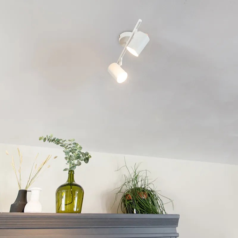 Spot reglabil modern alb cu 2 lumini - Jeana