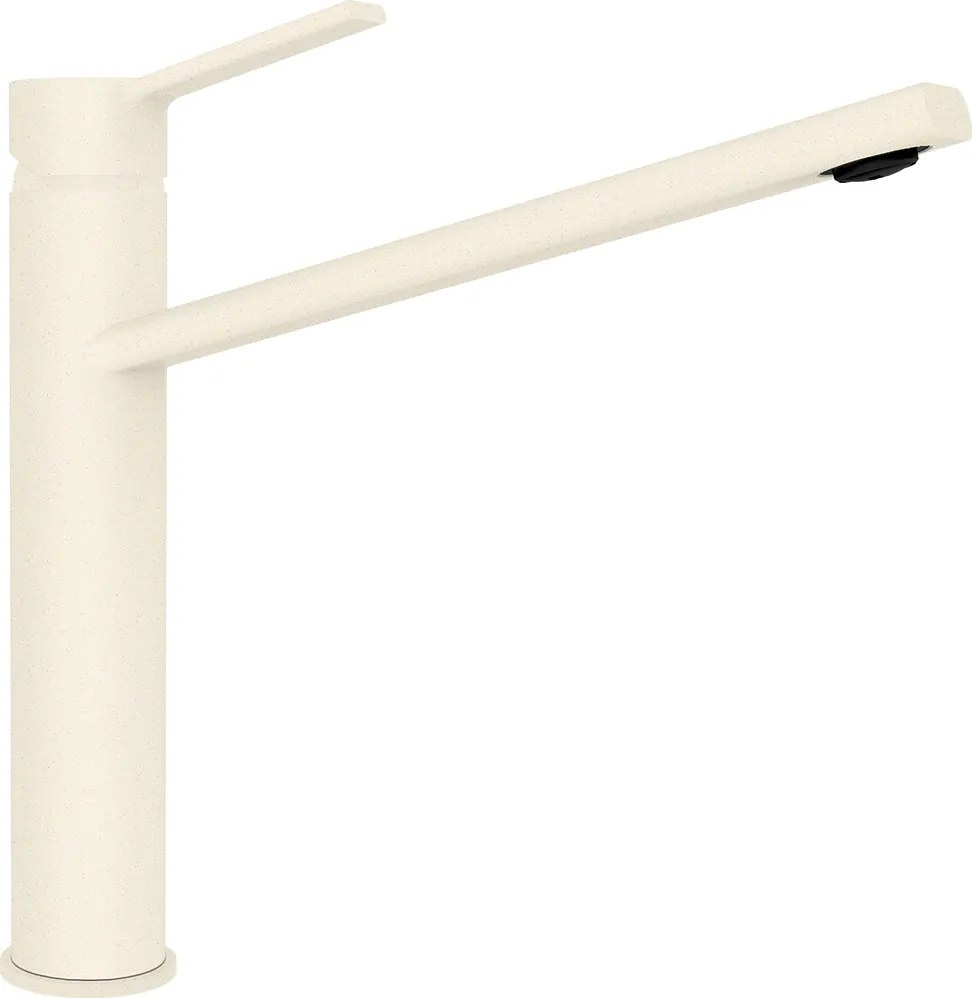 Baterie bucatarie Schock Papilio Cristadur Magnolia, aspect granit, cartus ceramic, alb cremos
