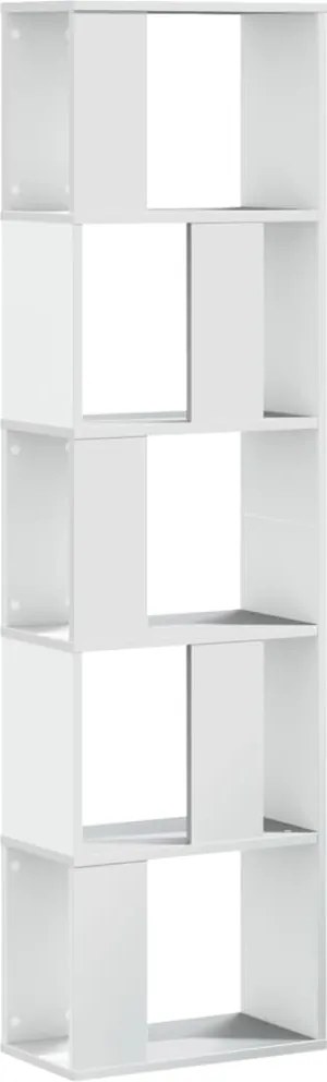 vidaXL Bibliotecă cu 5 niveluri, alb 45x23,5x162,5 cm lemn prelucrat