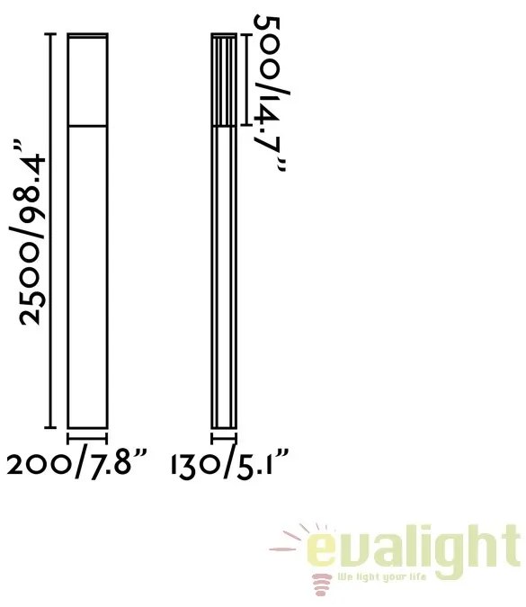 Stalp iluminat exterior design modern DATNA H250cm 74444E