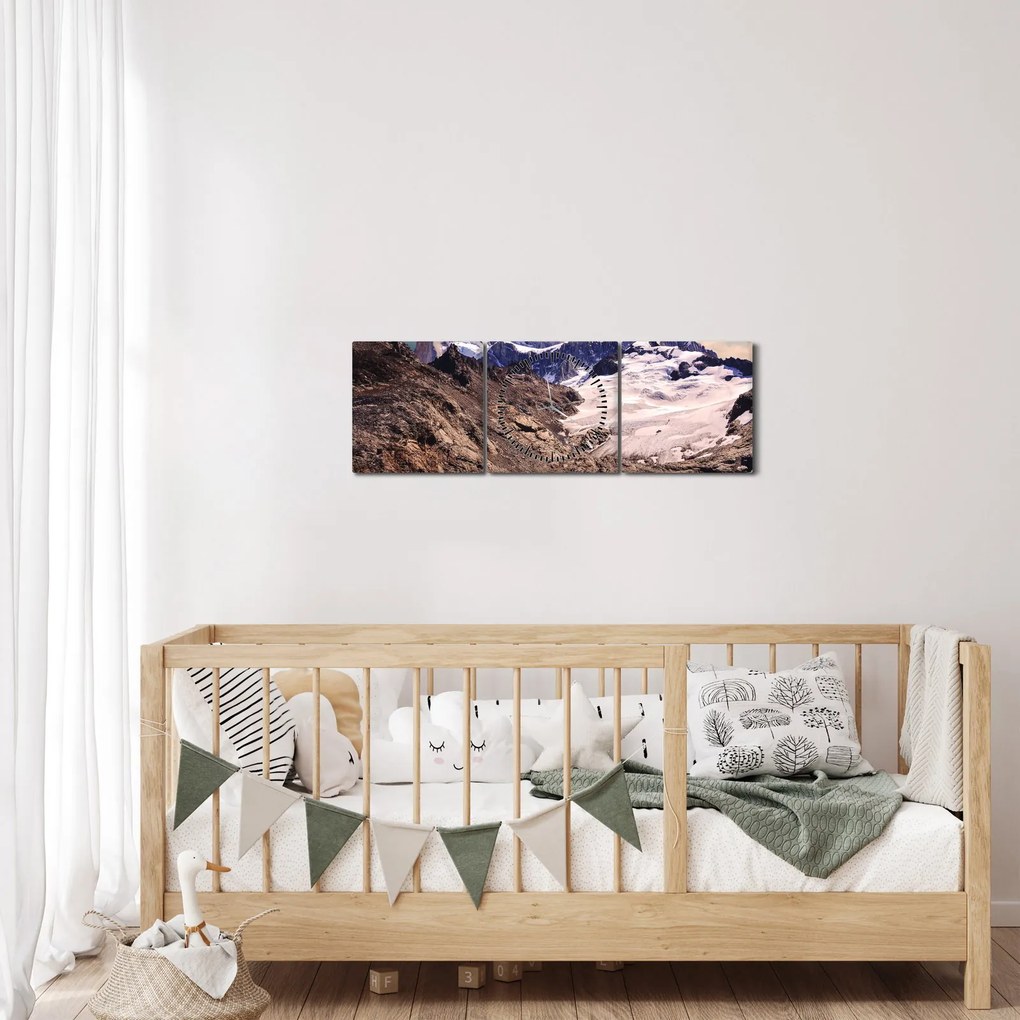 Tablou cu lac montan (cu ceas) (90x30 cm)