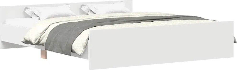 vidaXL Cadru de pat cu tăblie la cap/picioare, alb, 160x200 cm