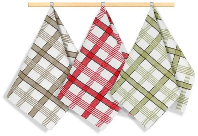 Bellatex Șervețel de bucătărie Káro, 50 x 70 cm, set de 3 bucăți