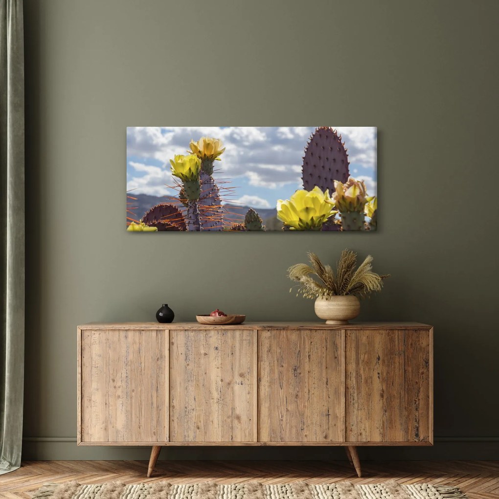 Tablou cu floarea de cactus Opunție (120x50 cm)
