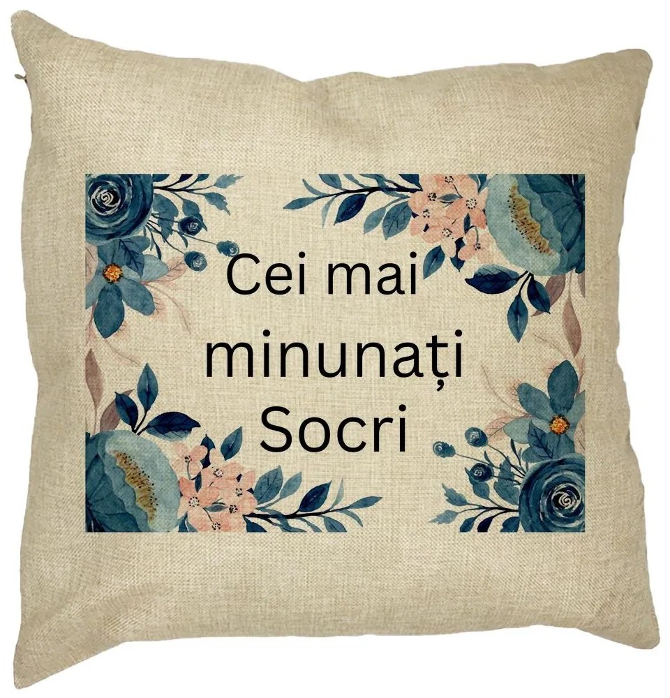 Perna Decorativa pentru Socri 1, 40x40 cm, Husa Detasabila, Burduf