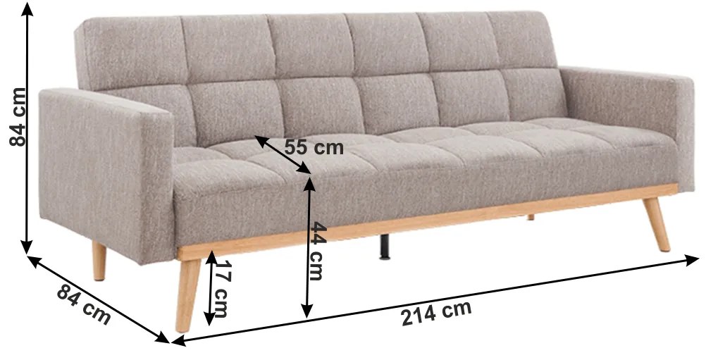 Canapea extensibilă, maro, MAVERA