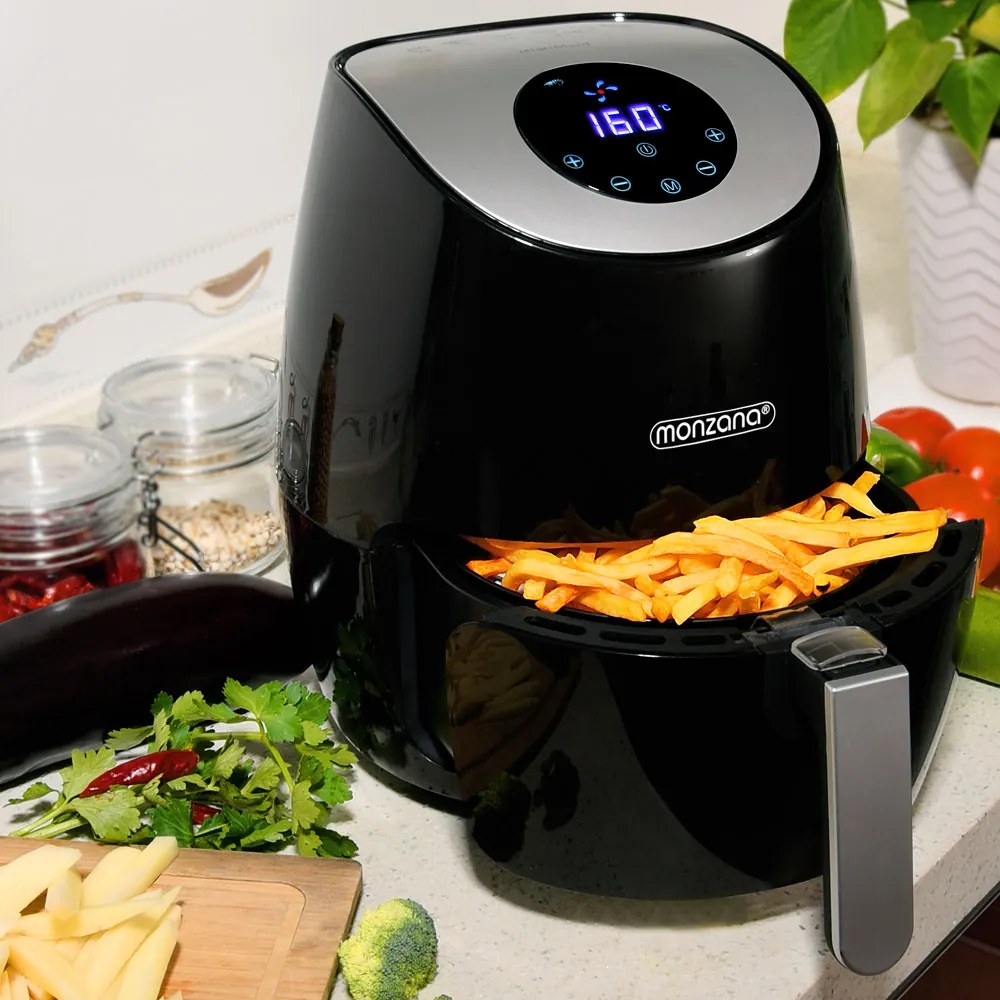 Deuba Cuptor cu aer cald FRYER 1 negru - 9 in 1 cu ecran tactil 1485 W 3,6 l