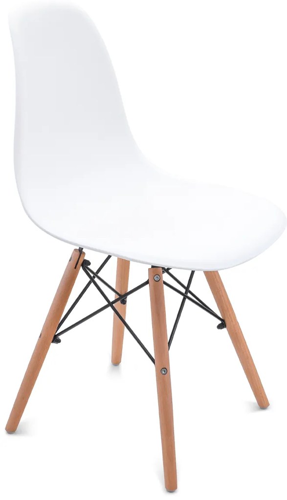 Scaune de sufragerie 4buc albe, stil scandinav Classic