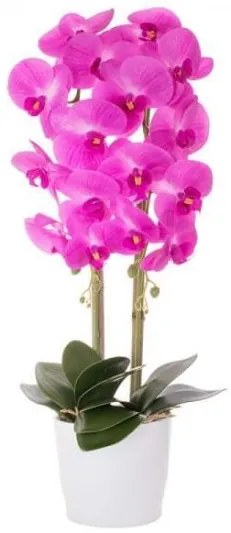 Orhidee arificiala cu ghiveci din ceramica, roz, 70 cm, Springos