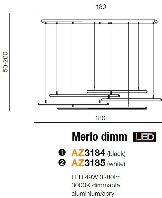 Lustra LED dimabila design modern Merlo black ZZ AZ3184