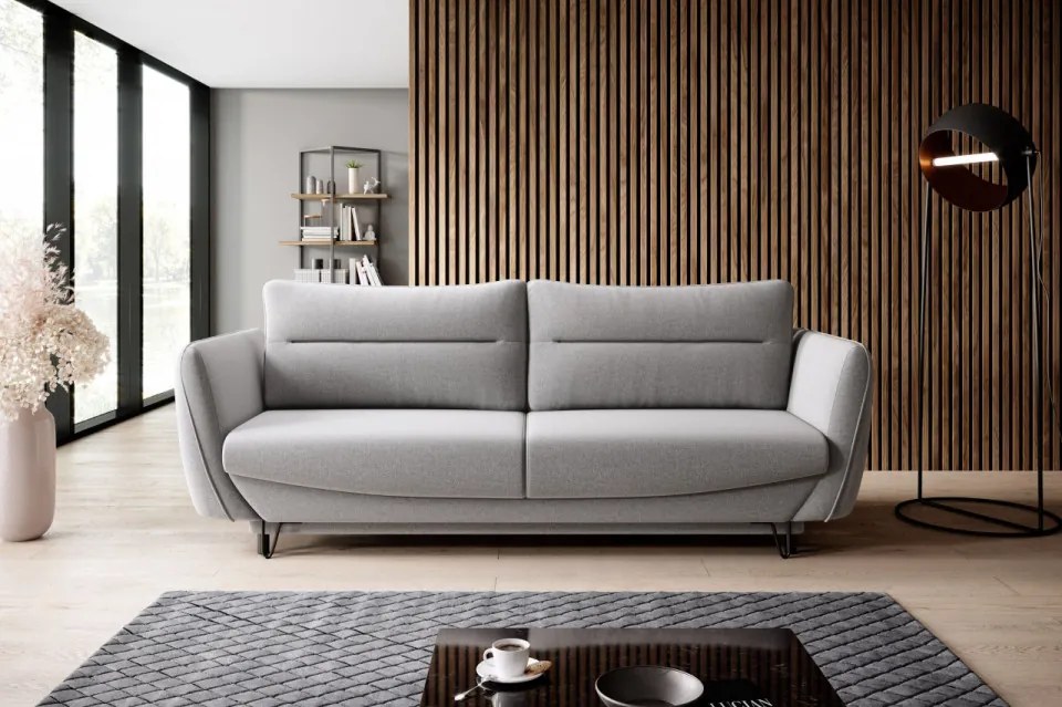 Canapea tapitata, extensibila, cu spatiu pentru depozitare, 236x90x95 cm, Silva 01, Eltap (Culoare: Albastru / Lukso 40)
