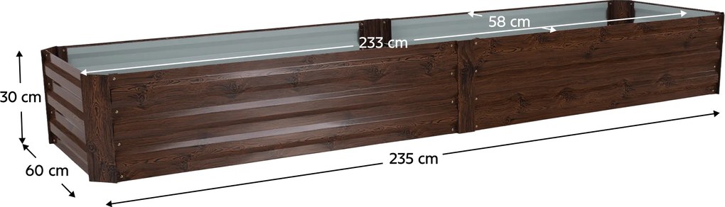 Strat înălţat de grădină, maro, oţel, NONKY TIP 6