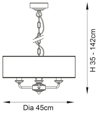 Lustră pe lanț Endon 98934 HIGHCLERE 3xE14/40W/230V alb/alamă