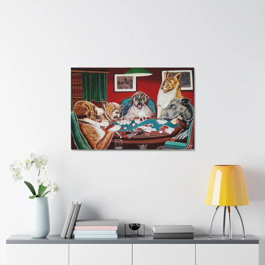 Tablou Canvas Dog  Poker Society 120x80 cm