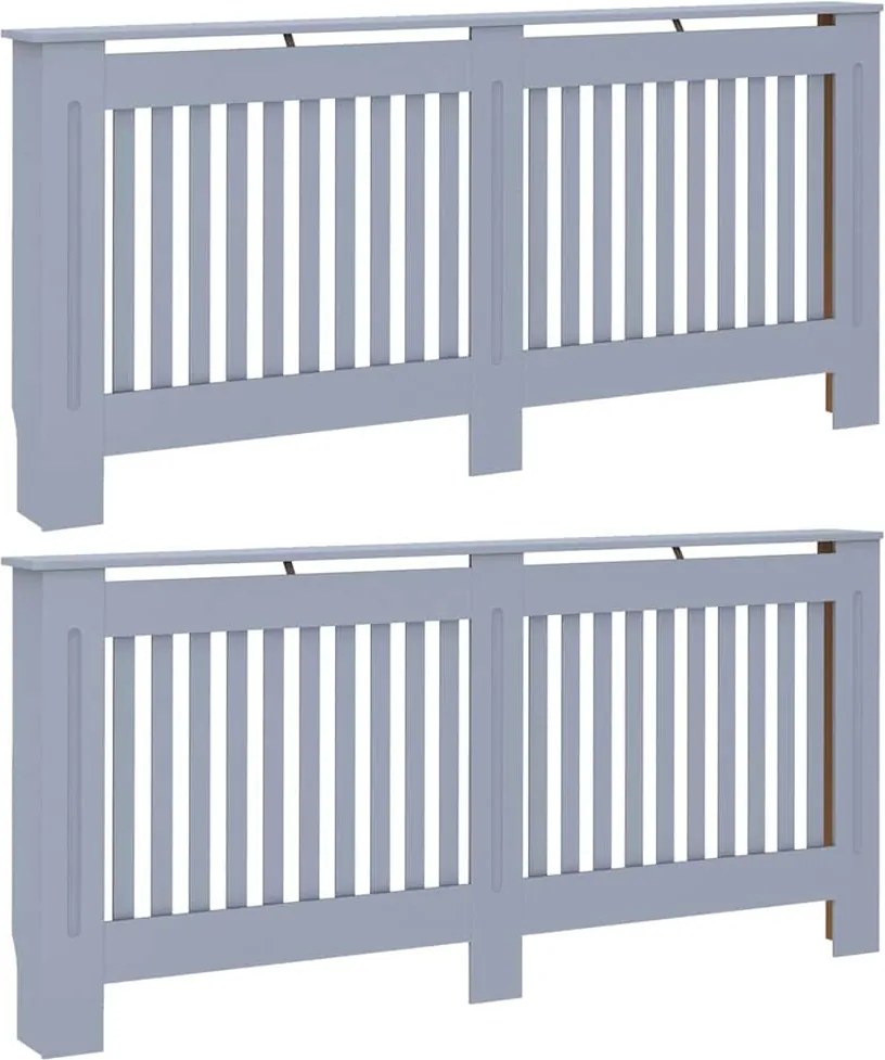 vidaXL Capac pentru radiator 2 pcs Gri 172 x 19 x 81,5cm Lemn compozit