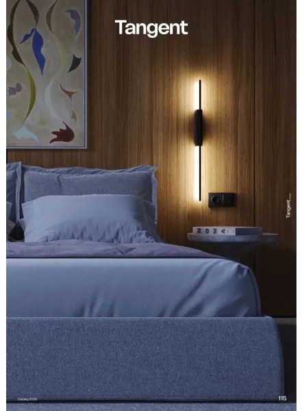 Redo 01-4675 - Aplică de perete LED TANGENT, 9W, 230V, CRI 90, neagră