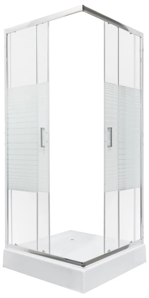 Cabină de duș pătrată Madera 90 cu cădiță 91x91x206 cm