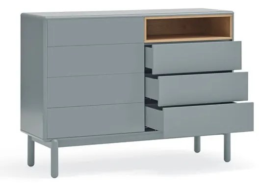 Comodă albastră/gri joasă 120x90 cm Corvo – Teulat