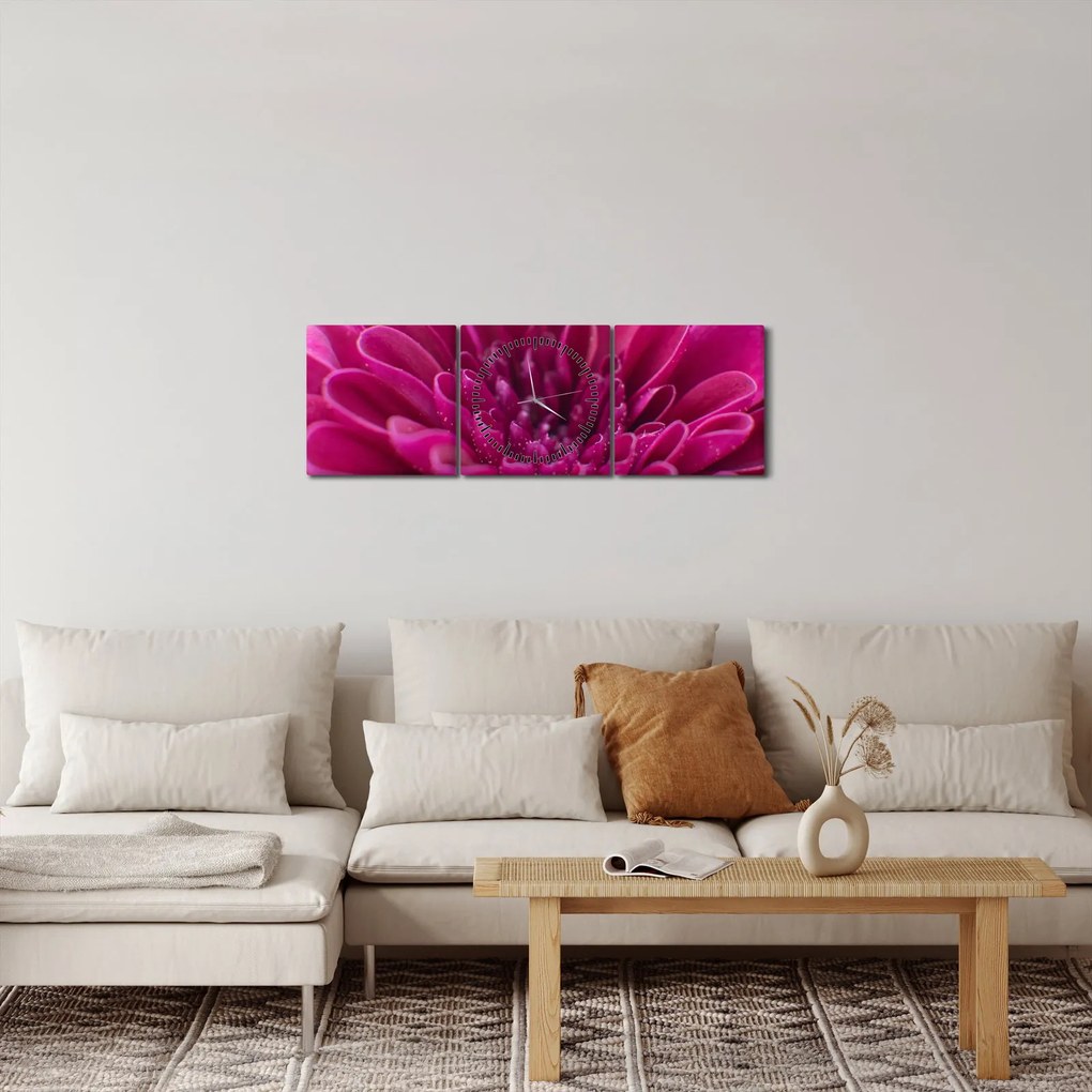 Tablou cu floare (cu ceas) (90x30 cm)