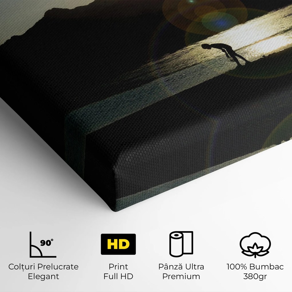 Tablou Canvas, 40x80cm, Dormitor si Living, Peisaje, Munti, Sunshine Mountain View